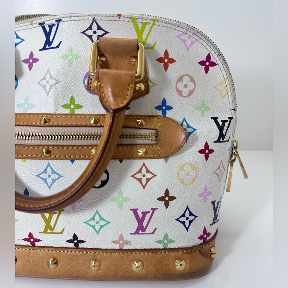 Louis Vuitton super rare mirkami White Multicolor vintage Alma - Picture 3 of 12